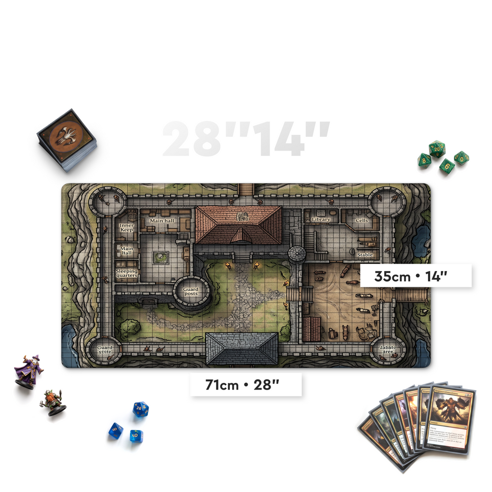 28 by 14 inch custom playmat — tabletop product view