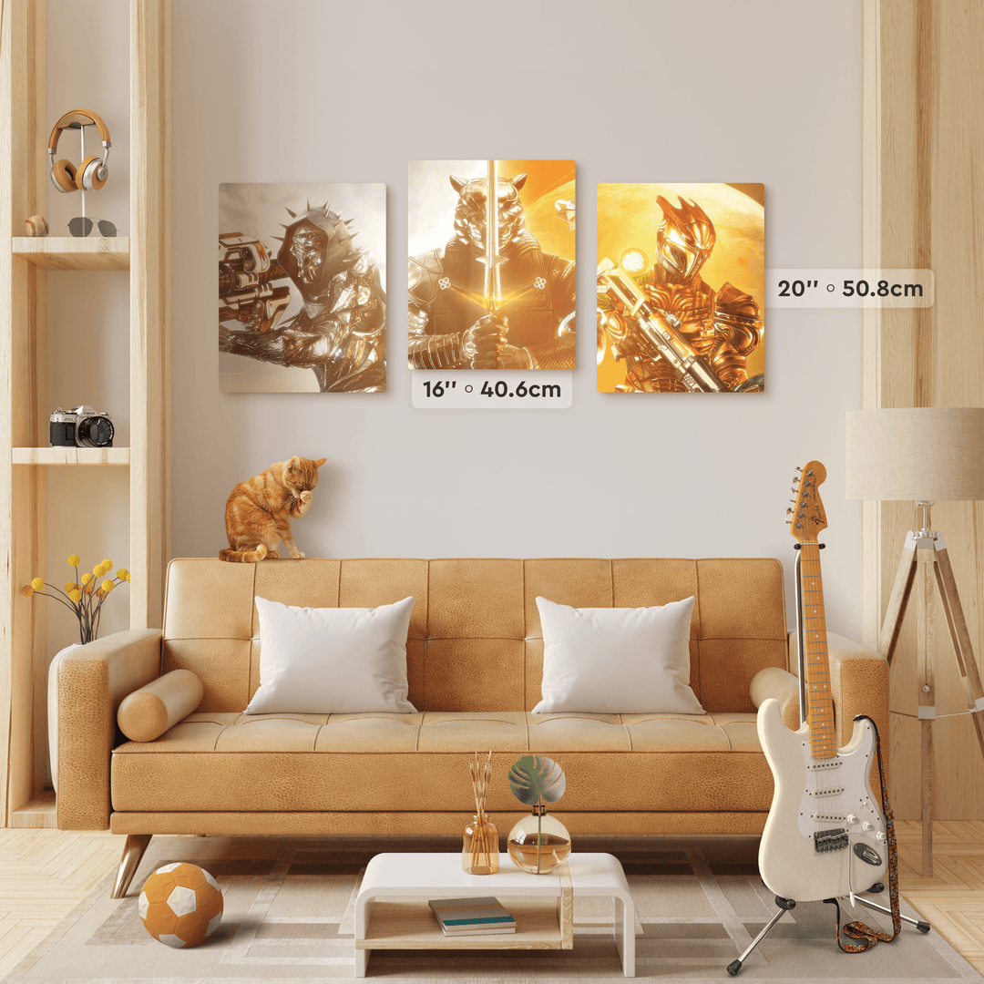 Custom Print on Metal 16''x20'' in size in living room interior.